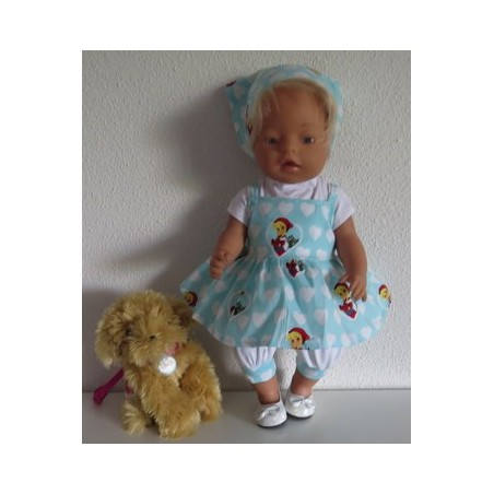 zomersetje mint met hartjes baby born 43cm