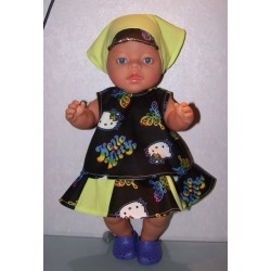 zomersetje hello kitty zwart baby born 43cm