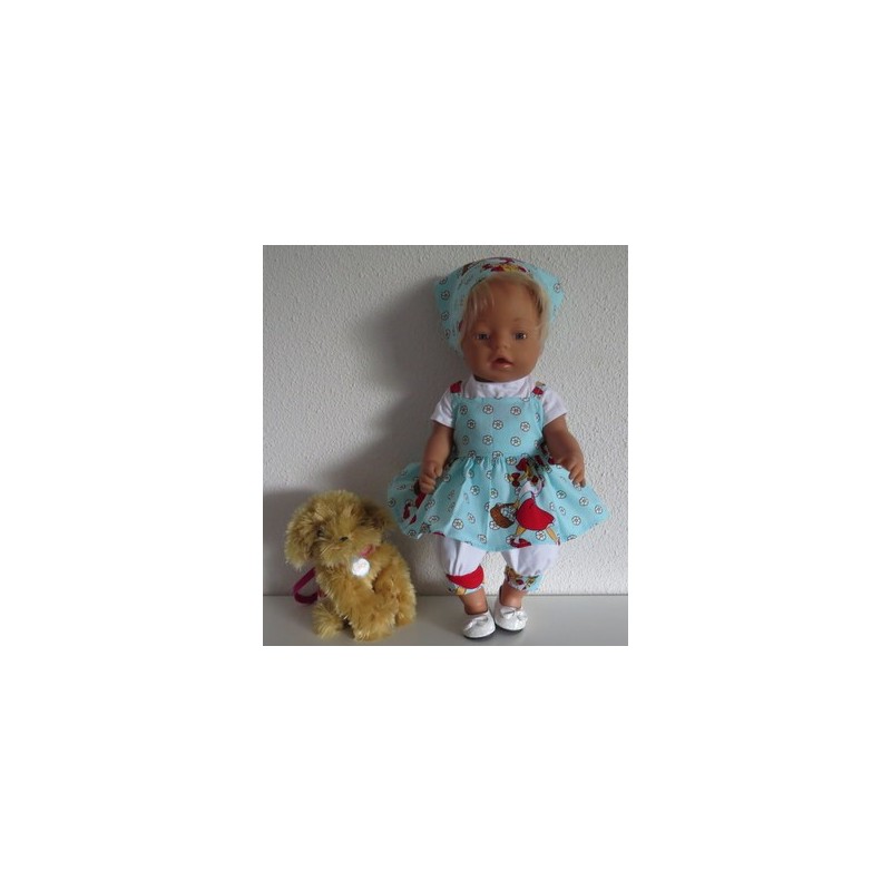 zomersetje mint bloemen baby born 43cm