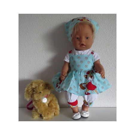 zomersetje mint bloemen baby born 43cm