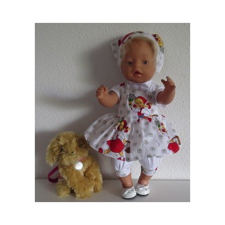 zomersetje wit met bloemen baby born 43cm