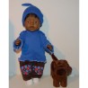 broek setje met blauw geruit baby born 43cm