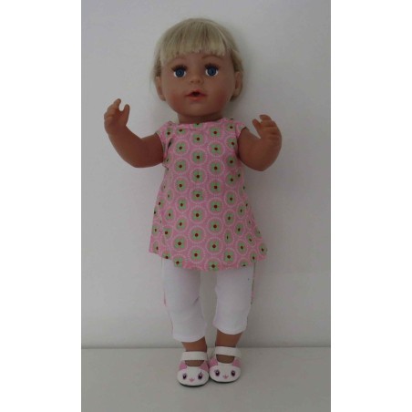 zomersetje roze bloemen baby born 43cm