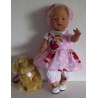 zomersetje roze stippen baby born 43cm