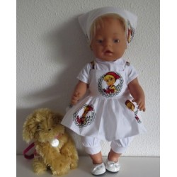 zomersetje wit bloemenkrans baby born 43cm