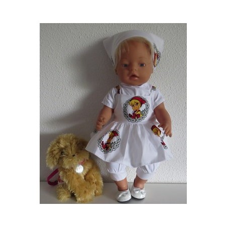 zomersetje wit bloemenkrans baby born 43cm