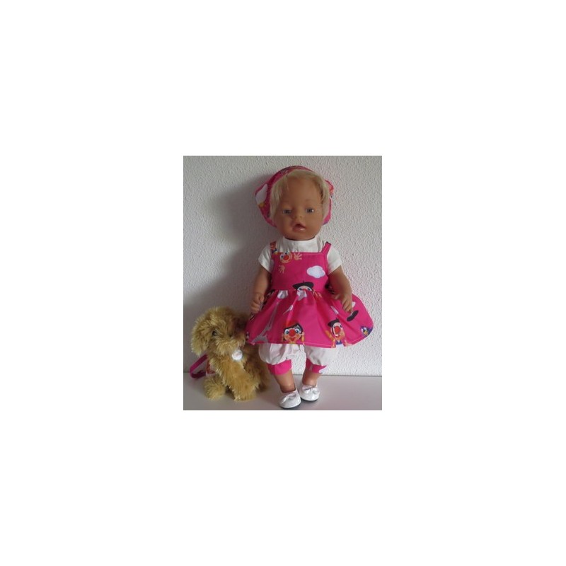 zomersetje hard roze  joki  baby born 43cm