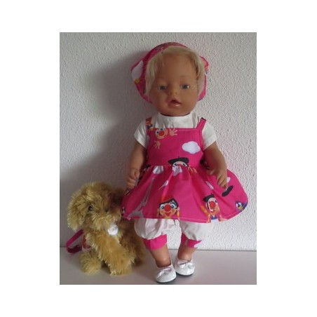 zomersetje hard roze  joki  baby born 43cm