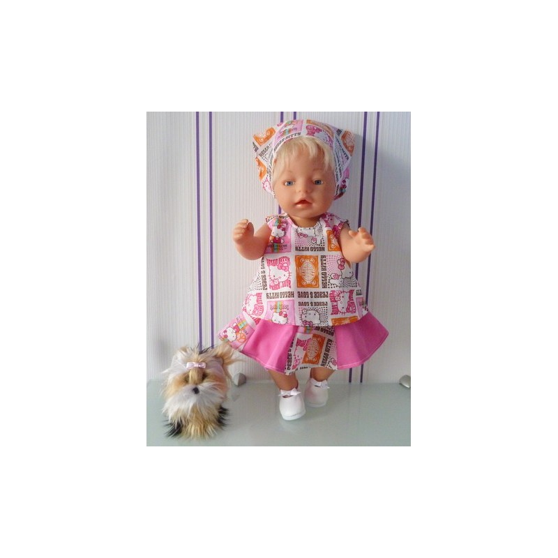 zomersetje hello kitty peace baby born 43cm
