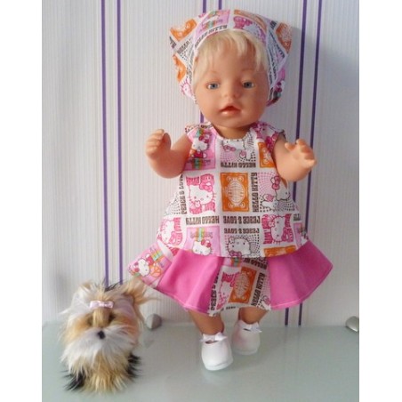 zomersetje hello kitty peace baby born 43cm