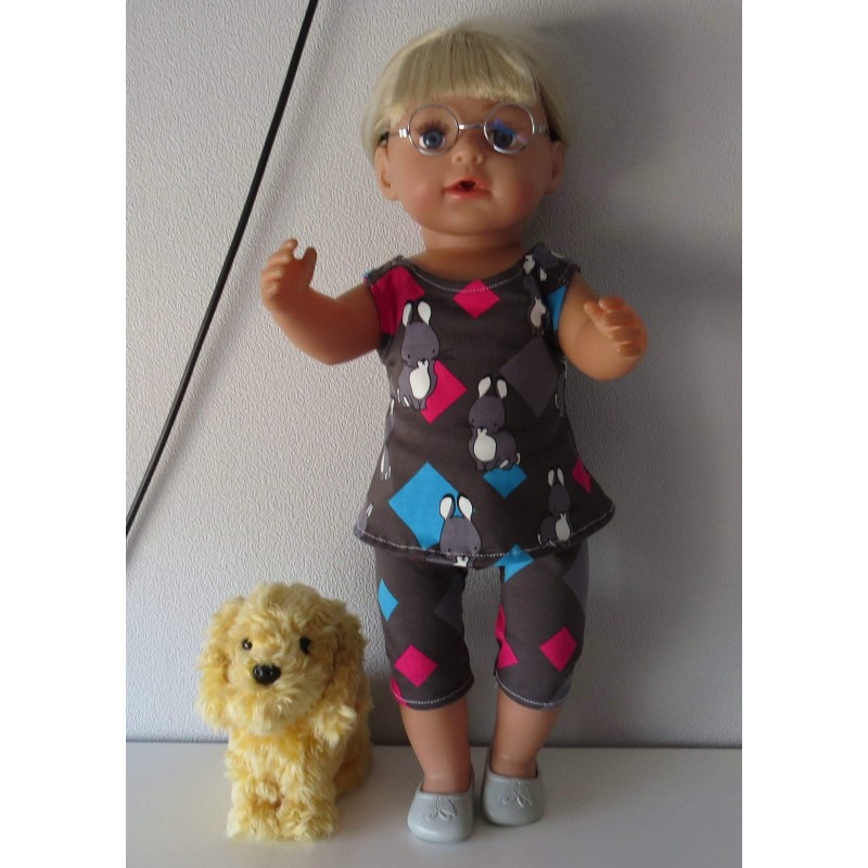 zomersetje grijs muisjes baby born 43cm