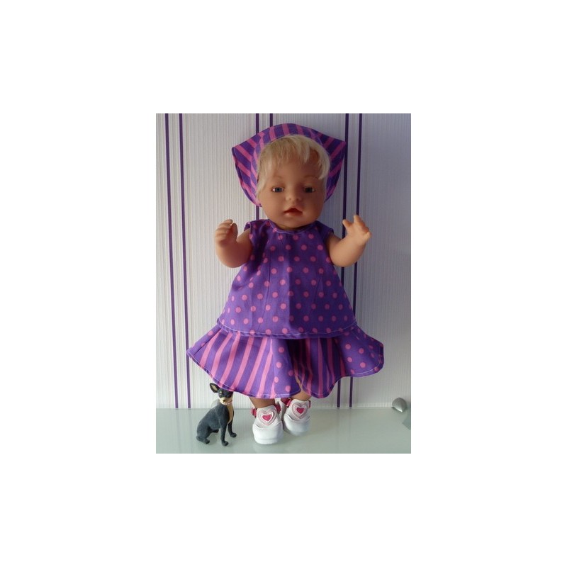 zomersetje roze met lila baby born 43cm
