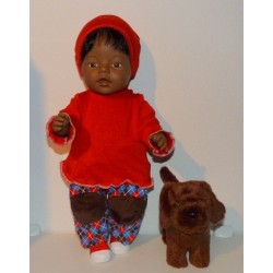 broek setje blauw geruit baby born 43cm