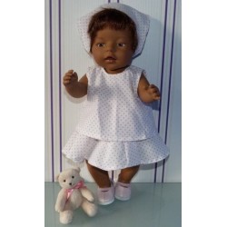 zomersetje met stippen roze baby born 43cm