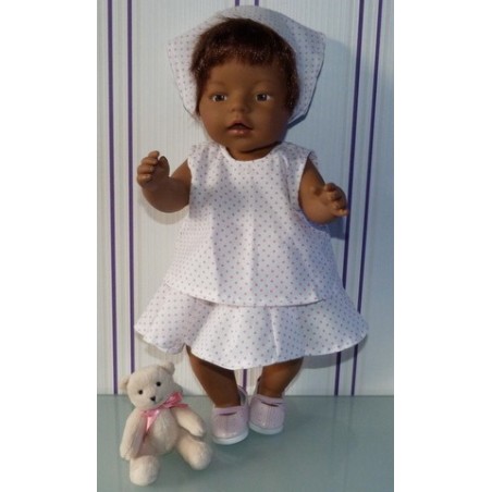 zomersetje met stippen roze baby born 43cm