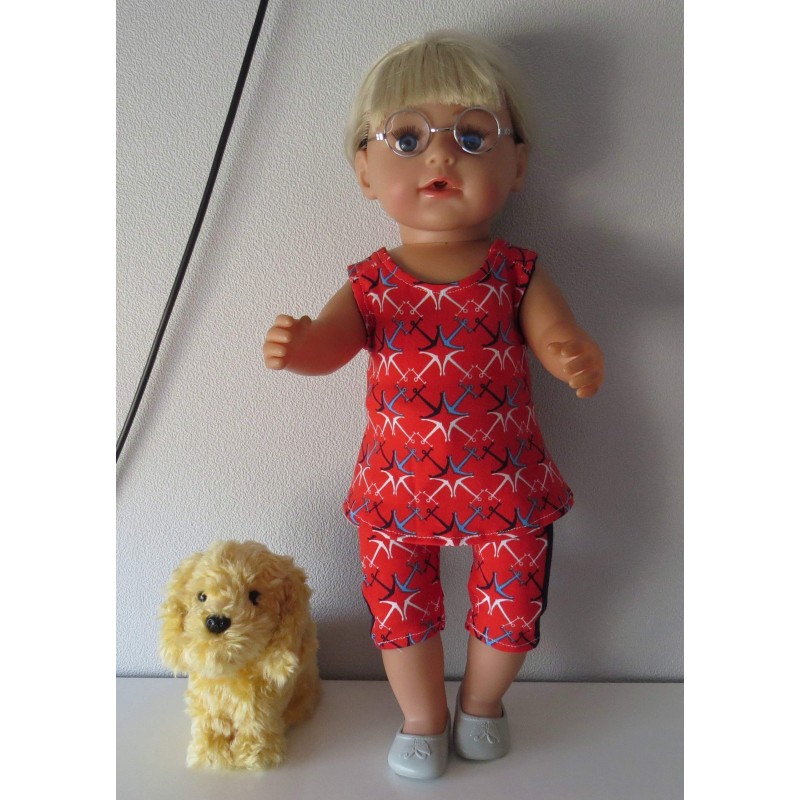 zomersetje rood ankers baby born 43cm