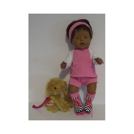 skate setje roze  baby born 43cm