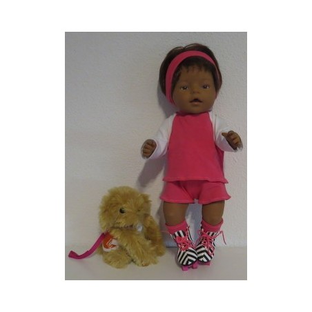 skate setje hard roze  baby born 43cm