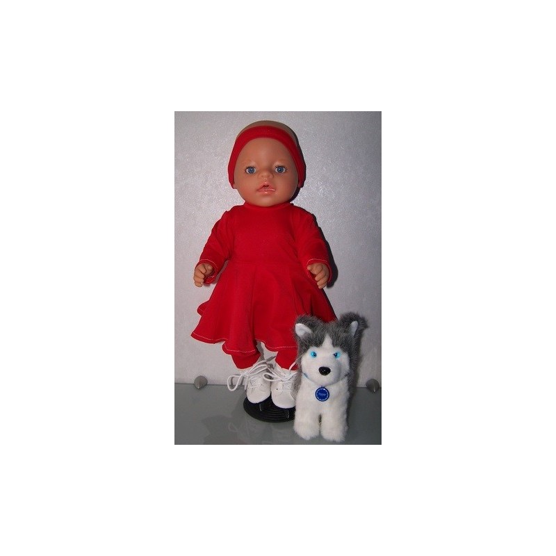 schaatspak rood baby born 43cm