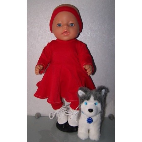 schaatspak rood baby born 43cm