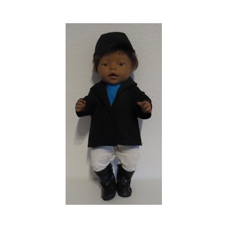 paardrijd set met blauw baby born 43cm