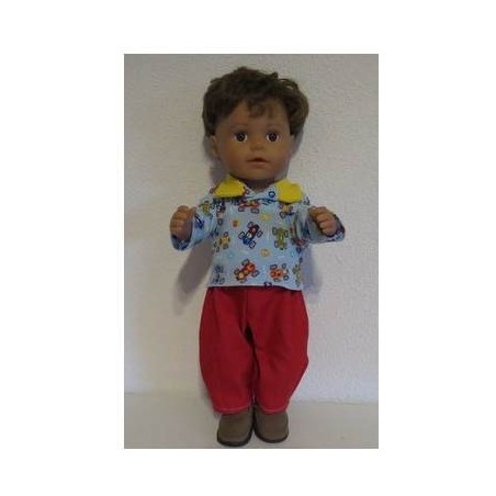 poloshirt setje racewagens baby born 43cm