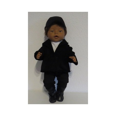 paardrijd set zwart baby born 43cm