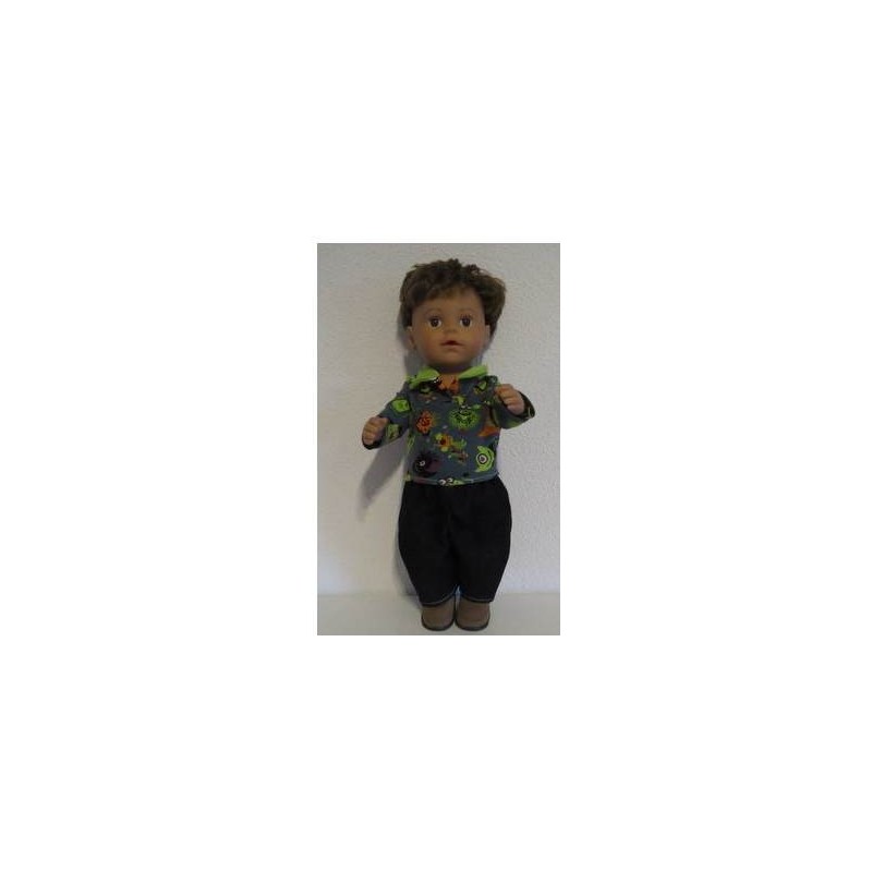 poloshirt setje monsters baby born 43cm