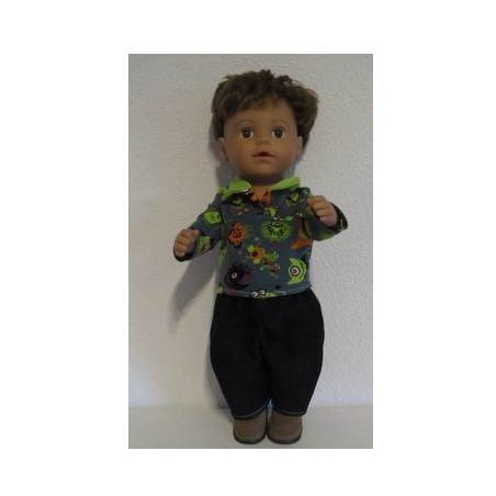 poloshirt setje monsters baby born 43cm