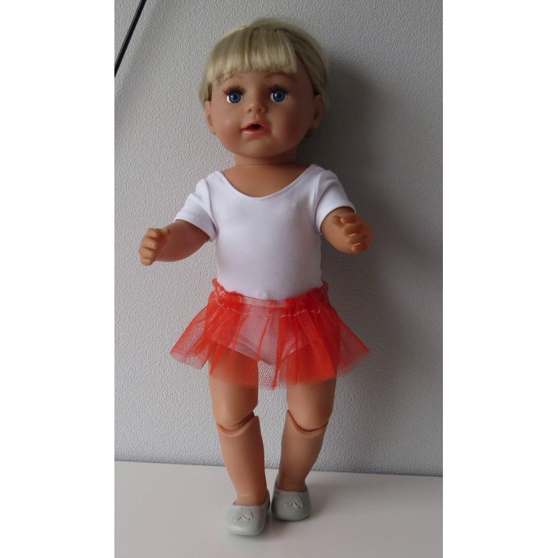 losse tutu oranje  baby born 43cm
