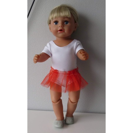losse tutu oranje  baby born 43cm