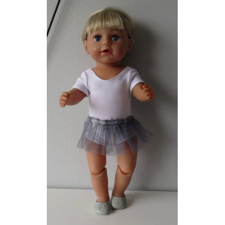 losse tutu grijs baby born 43cm