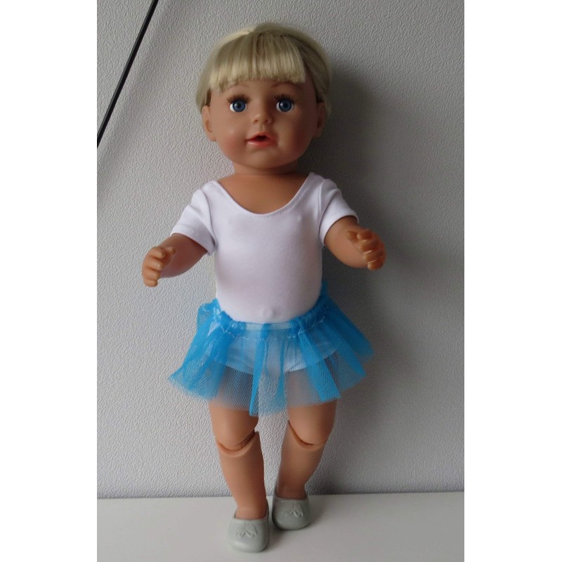 losse tutu aqau blauw baby born 43cm