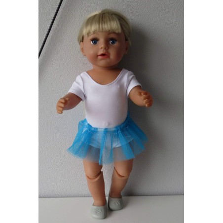 losse tutu aqau blauw baby born 43cm