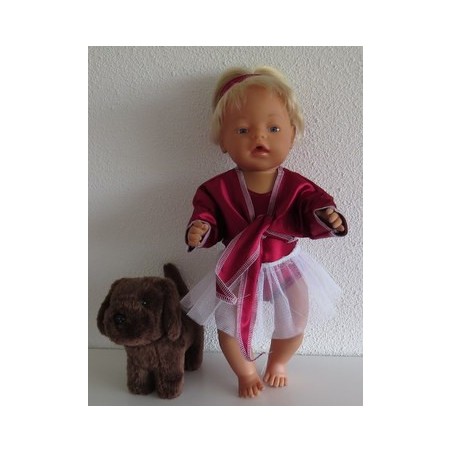 balletpakje rood met vestje baby born 43cm