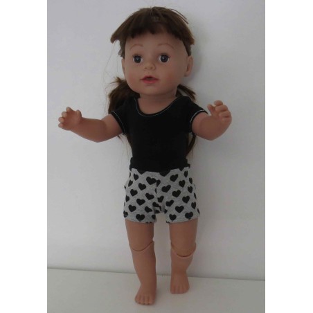 balletpakje grijs hartjes baby born 43cm