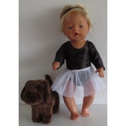 balletpakje bruin bloemen met vestje baby born 43cm