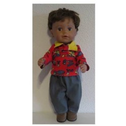 poloshirt setje rood bouwwagens baby born 43cm