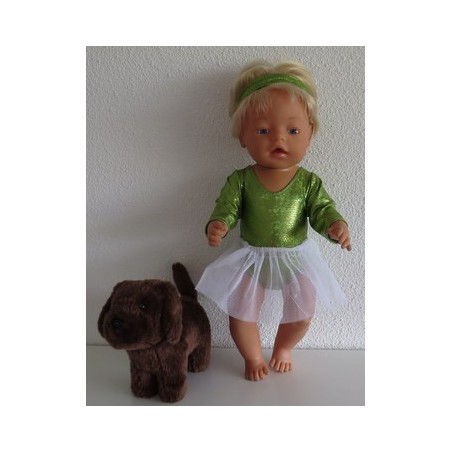 balletpakje licht groen slangen print baby born 43cm