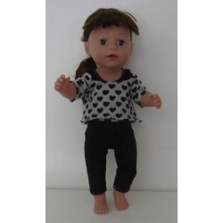 balletpakje zwart hartjes baby born 43cm