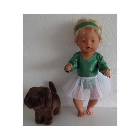 balletpakje groen slangen print baby born 43cm