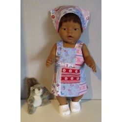 tuinrok lila geblokt baby born 43cm