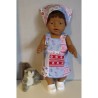 tuinrok lila geblokt baby born 43cm