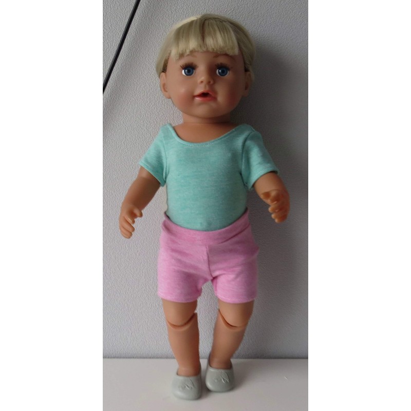 balletpakje groen met roze baby born 43cm