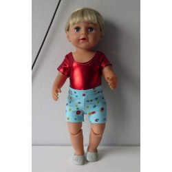 balletpakje rood glimmend baby born 43cm