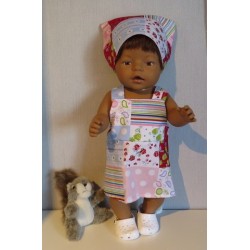 tuinrok rood geblokt baby born 43cm
