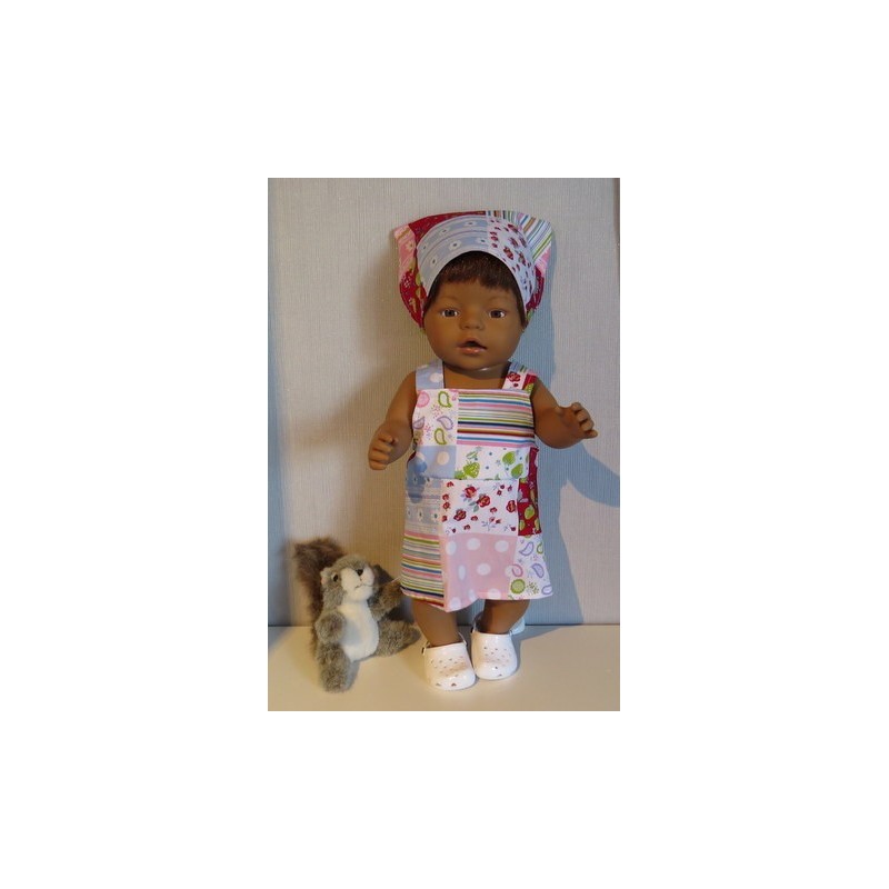 tuinrok rood geblokt baby born 43cm