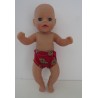 onderbroek rood leeuwen  baby born little 36cm