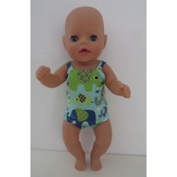 lux ondergoed  groen olifanten baby born little 36cm