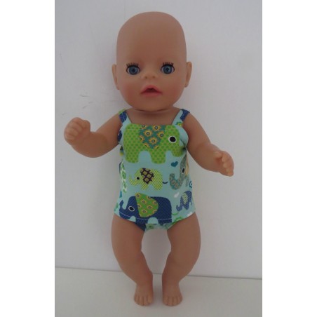 lux ondergoed  groen olifanten baby born little 36cm